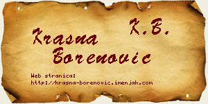 Krasna Borenović vizit kartica